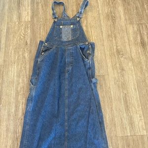 Express bleus denim overall dress size medium